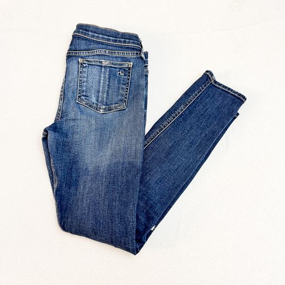 Rag & Bone Capri Denim Jeans Ripped Med/Dark Wash Size 26 - Picture 9 of 9